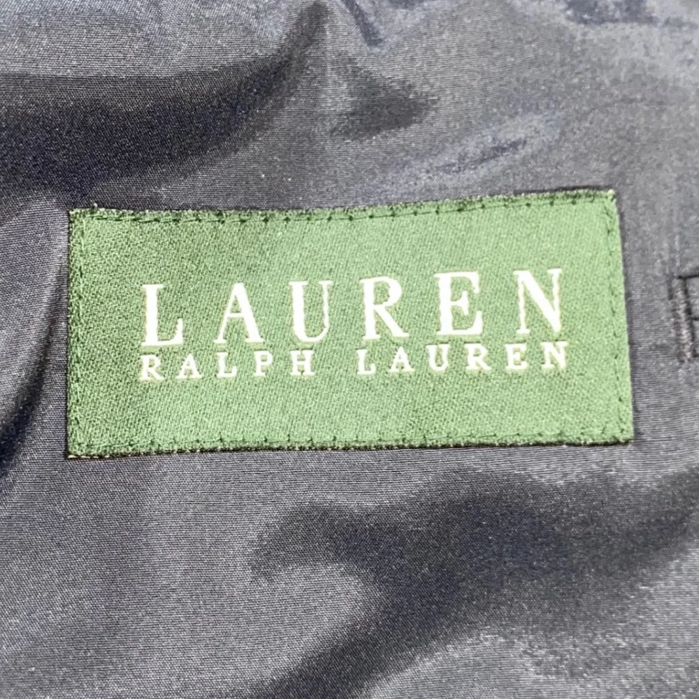 Lauren Ralph Lauren Mens 46R Navy Blue 100% Wool Two Button Blazer Gold Buttons